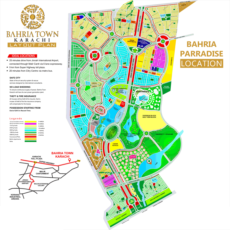 Bahria Town karachi 2 Map